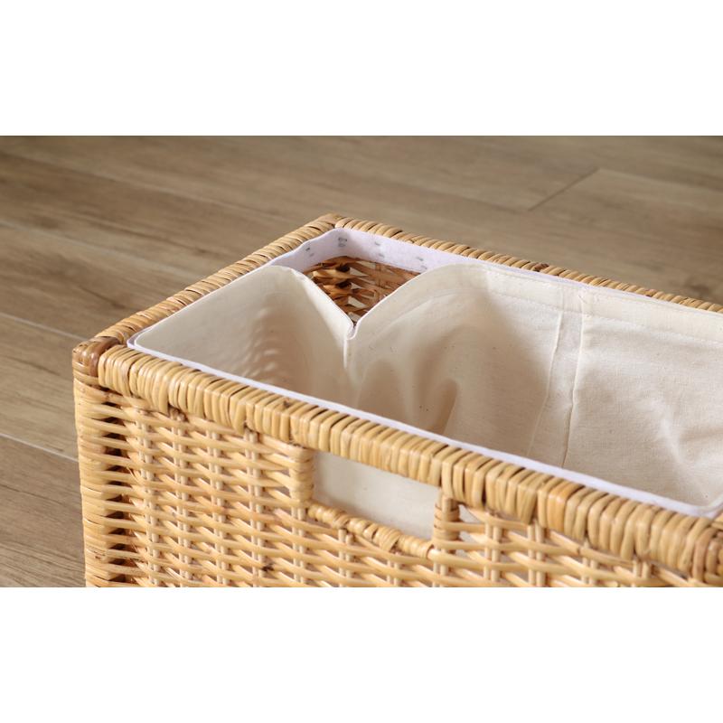 ラタン バスケット 3個 セット 収納 かご カゴ 籐 布張り おしゃれ