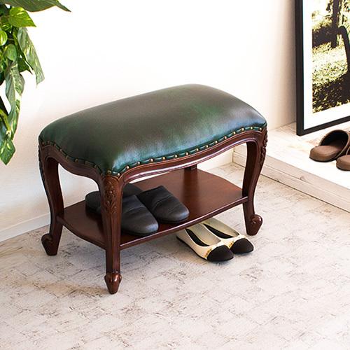 GMIK338○ヨーロピアン ヴィンテージ家具 スツール 椅子 猫脚 足置き ク