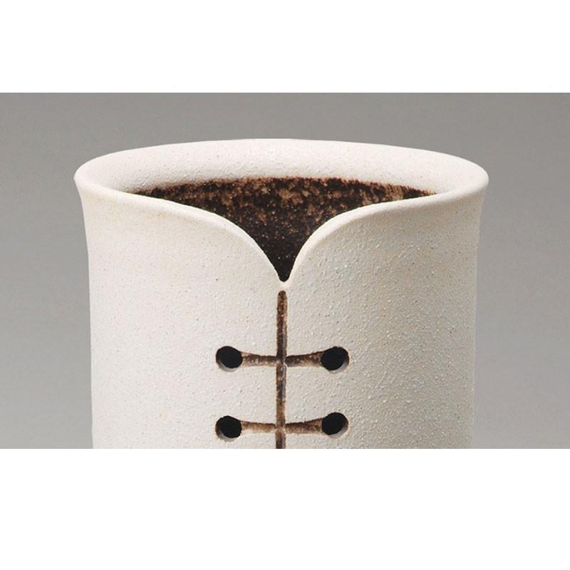 傘立て 信楽焼 ツートン デザインカット 信楽焼き 傘立 幅24.5 高さ47