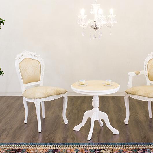 テーブル 幅60cm ヨーロピアン アンティーク 白 クラシック 姫家具