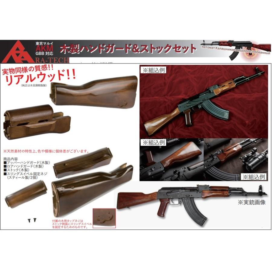 RA-TECH 木製ハンドガード＆ストックセット 東京マルイ AKM GBB用