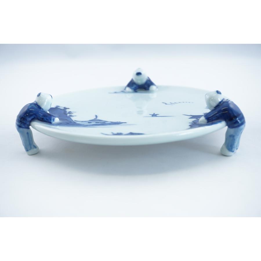 染付山水 三閑人 5.5寸皿 有田焼 日本製 盛台 盛付皿 : 料理道具の