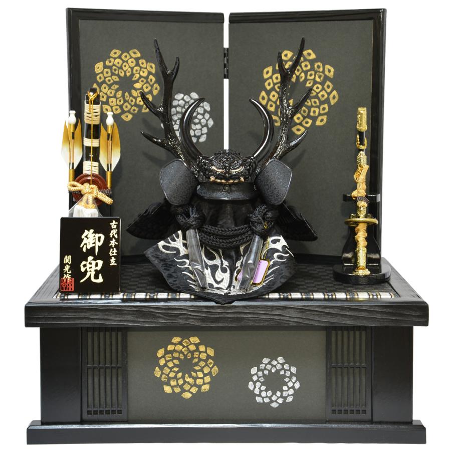 五月人形 収納兜飾り 本多忠勝 平安関光 11号 間口49cm : 人形の三信