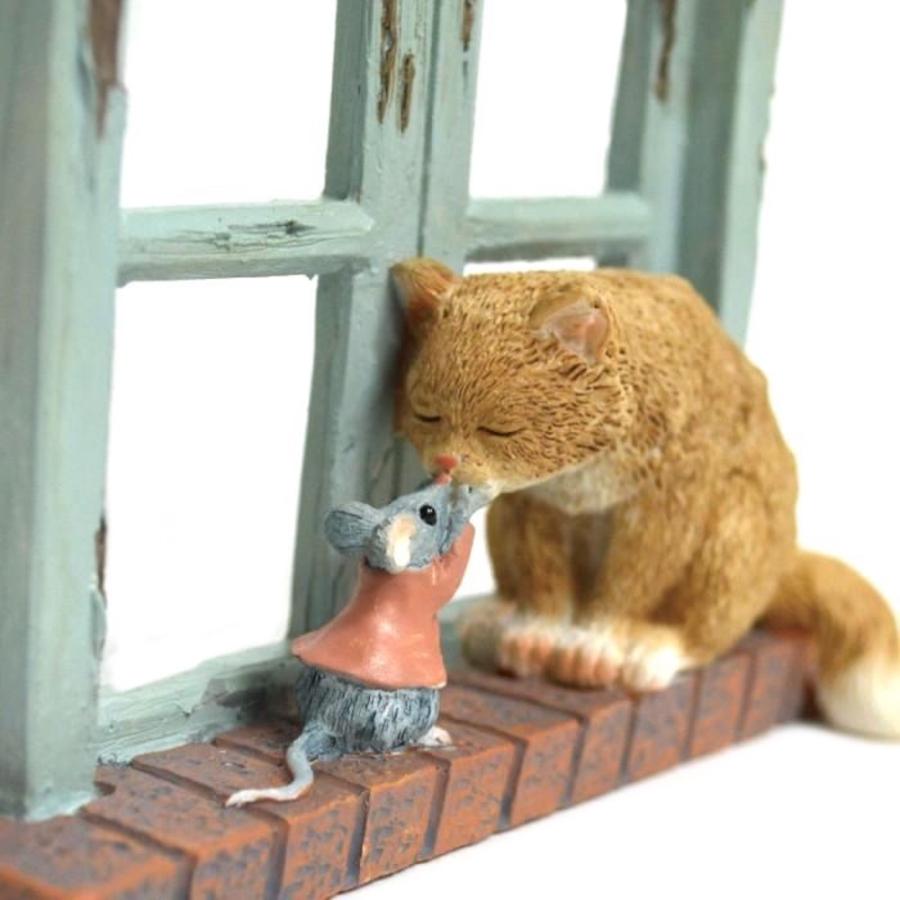 茶トラ猫 ねこ ネコ レトロ アンティーク風 昭和レトロ 猫とネズミ