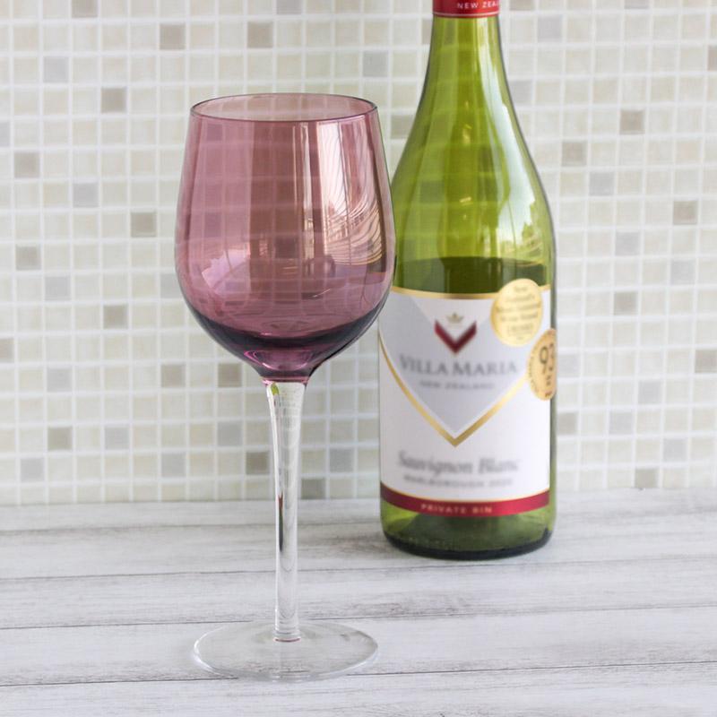 ワイングラス 22.3cm 紫 グラス 赤ワイン ボルドー型 カラーワイン