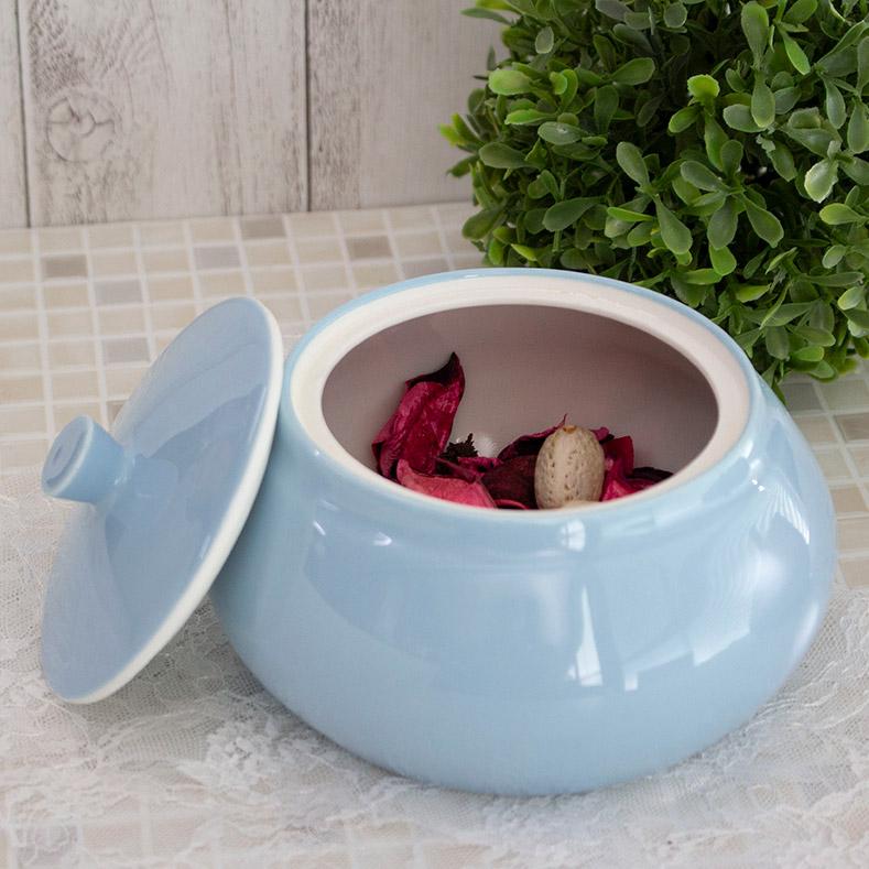 小物入れ キャニスター 陶器 小物収納 保存容器 ブルー ピンク