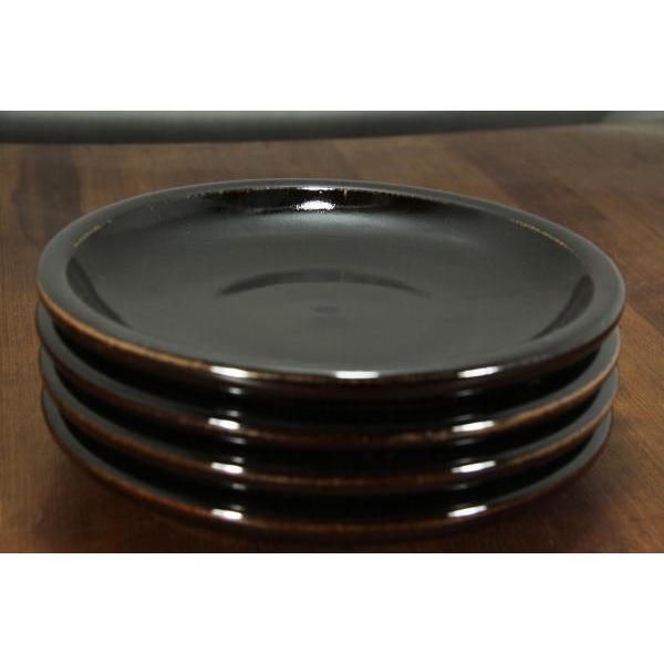 益子焼 黒釉8寸砂皿 24cm メイン皿 中皿 丈夫 厚みがある ましこやき