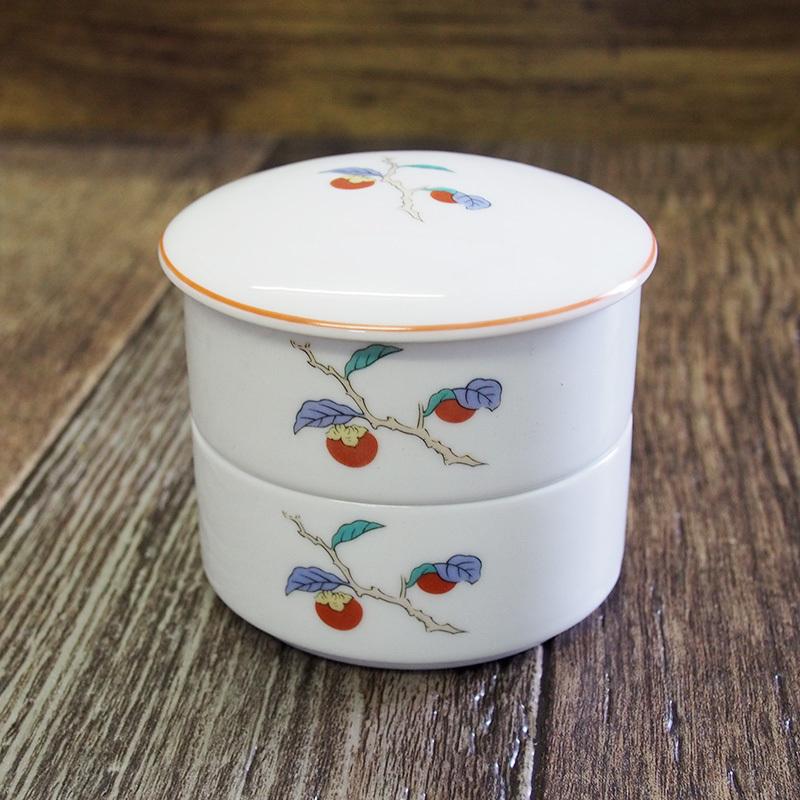 蓋物 二段重 ふた物 保存容器 卓上容器 二段蓋物 蓋もの 柿右衛門写し