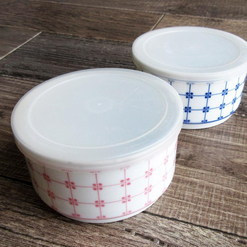 スクエアドットスタック鉢（2色選択）/ 蓋付き 陶器 保存容器 タッパー