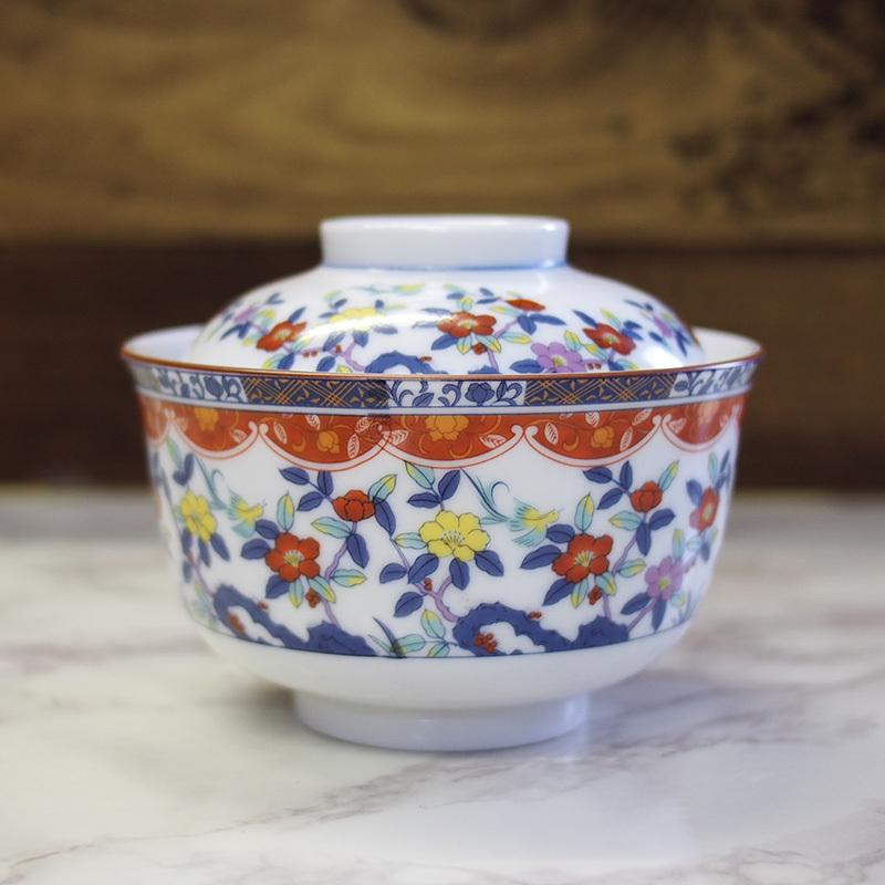 蓋付き煮物碗 和食器 蓋向 天王窯 翔優作 オリエンタル 花柄 花鳥柄
