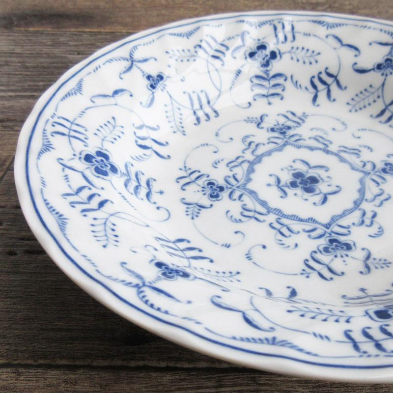 スープ皿 クープ皿 洋食器 アラベスク 青い花柄 日本製 サラダボウル