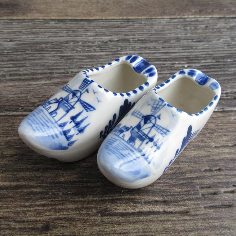 デルフト陶器 オランダ絵つき 陶器の靴 / デルフト焼 オランダ