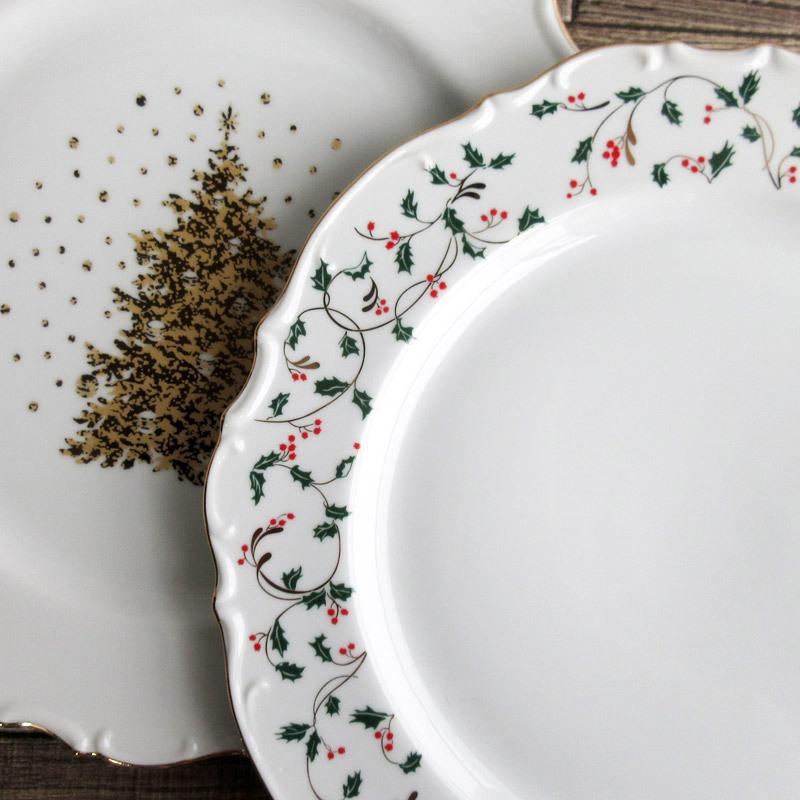 クリスマス パーティープレート 31.5cm（2柄選択）/ 大皿 金線