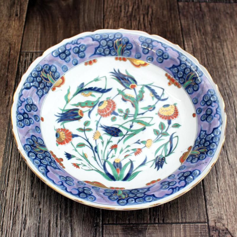 大皿 食器 トルコ IZNIK ナチュラル タイル 飾り皿 植物 高級食器