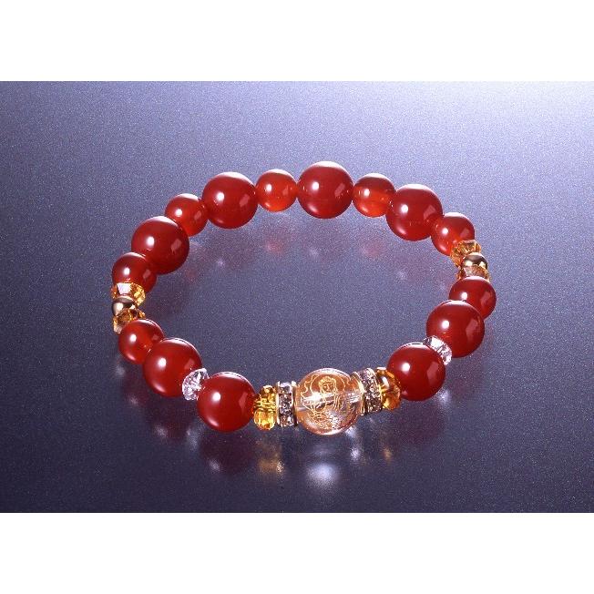 薬師如来・健康回復ブレス 白水晶 黄水晶 赤メノウ パワーストーン