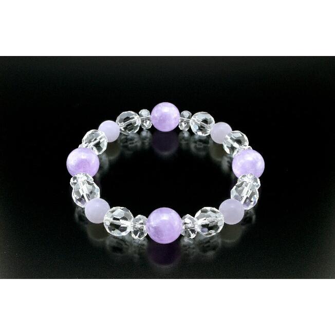 ムーンストーン ラベンダーアメジスト・心の疲れ除去ブレス 白水晶