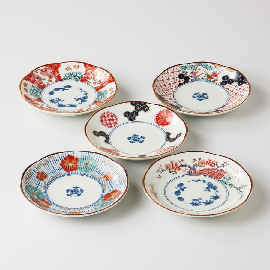 食器セット 染錦古伊万里 小皿揃 [ 品：皿 x 5 / R12 2cm 箱：26.5 14