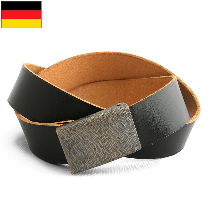 ドイツ軍 レザーベルト USED SB001UN メンズ 穴無し バックルベルト