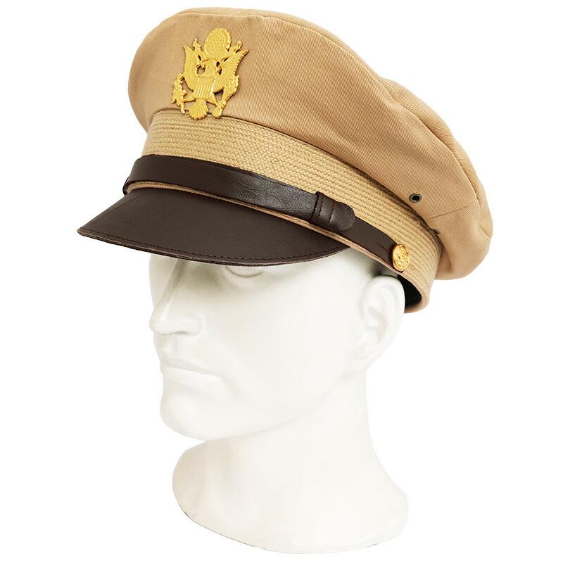 YMCLKY 米軍タイプ オフィサーキャップ ミリタリー ブラウン カーキ 米