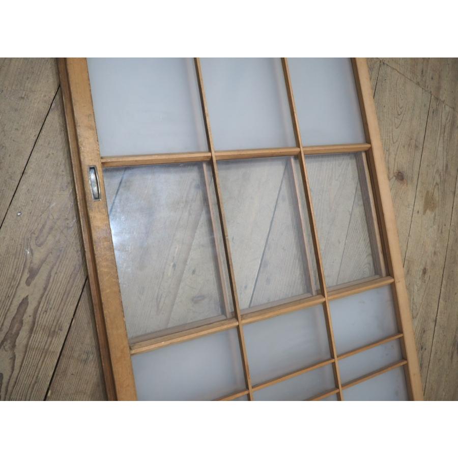 タG0746◇【H175cm×W88cm】×2枚◇昭和レトロな味わいの古い木製ガラス