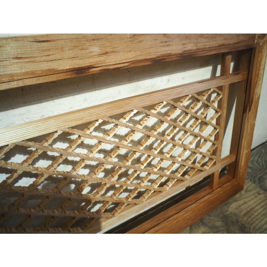 タN0385◇【H37cm×W168cm】素敵な組子細工のレトロな古い木製欄間