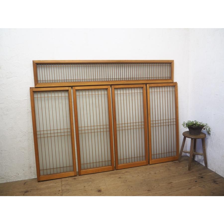 タM0684◇5枚セット◇ガラス入り◇シンプルな組子細工の書院戸◇建具