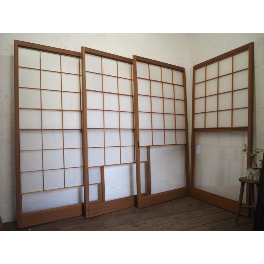 タS0438◇【H177cm×W89,5cm】×4枚◇状態の良いシンプルな雪見障子戸