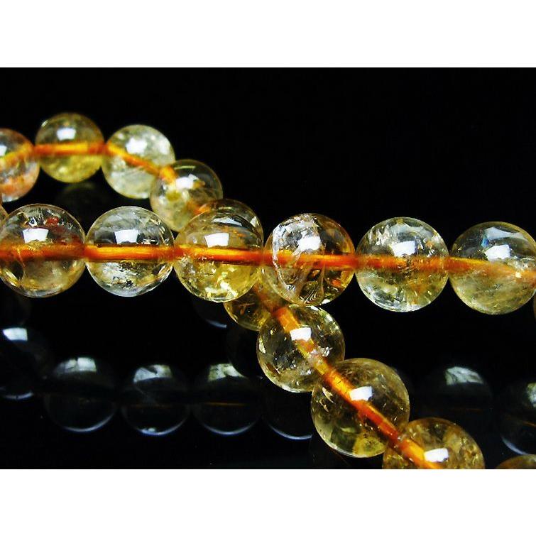 虹入り シトリン ブレスレット 9mm t366-13396 : 誠安天然石専門店