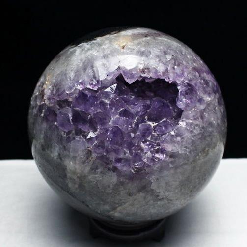11.1Kg アメジスト笑口 丸玉 205mm t610-11764 : 誠安天然石専門店