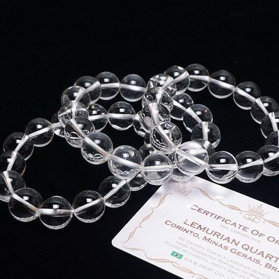 レムリアンシード 水晶 ブレスレット ※証明書付き 14mm t376-1195 : 誠