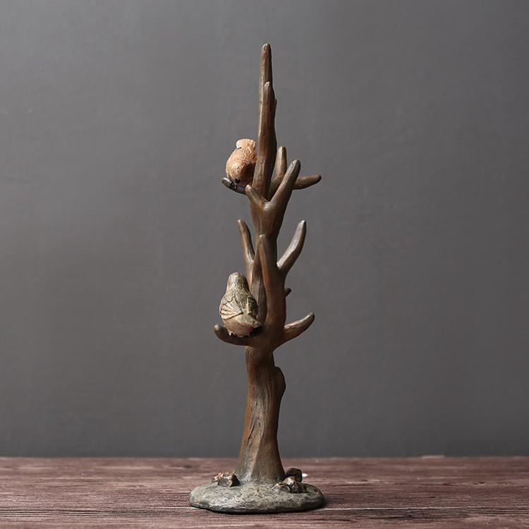 小鳥 いる枝木置物 オブジェ インテリア 雑貨 置き物 誕生日