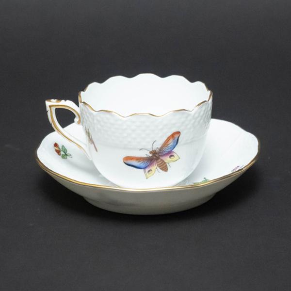 ヘレンド（HEREND） ヴィクトリア・花と蝶 モカカップ＆ソーサー