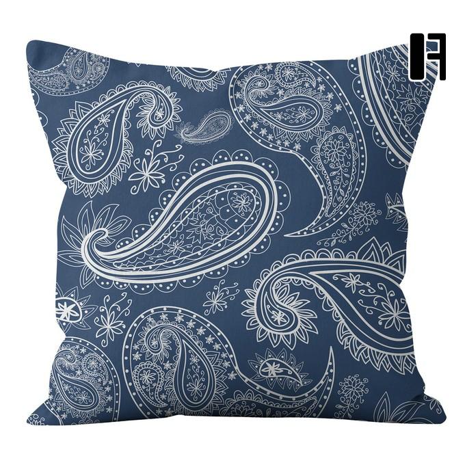 クッション カバー クッションカバー 45×45 サンゴ ネイビー ギザギザ