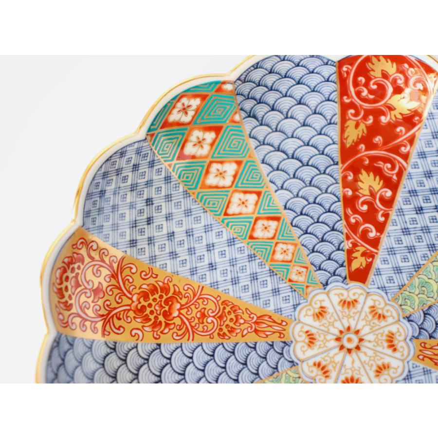 林九郎窯 古伊万里様式 菊割花地紋 プレート16cm 波佐見焼 5号 : 雑貨