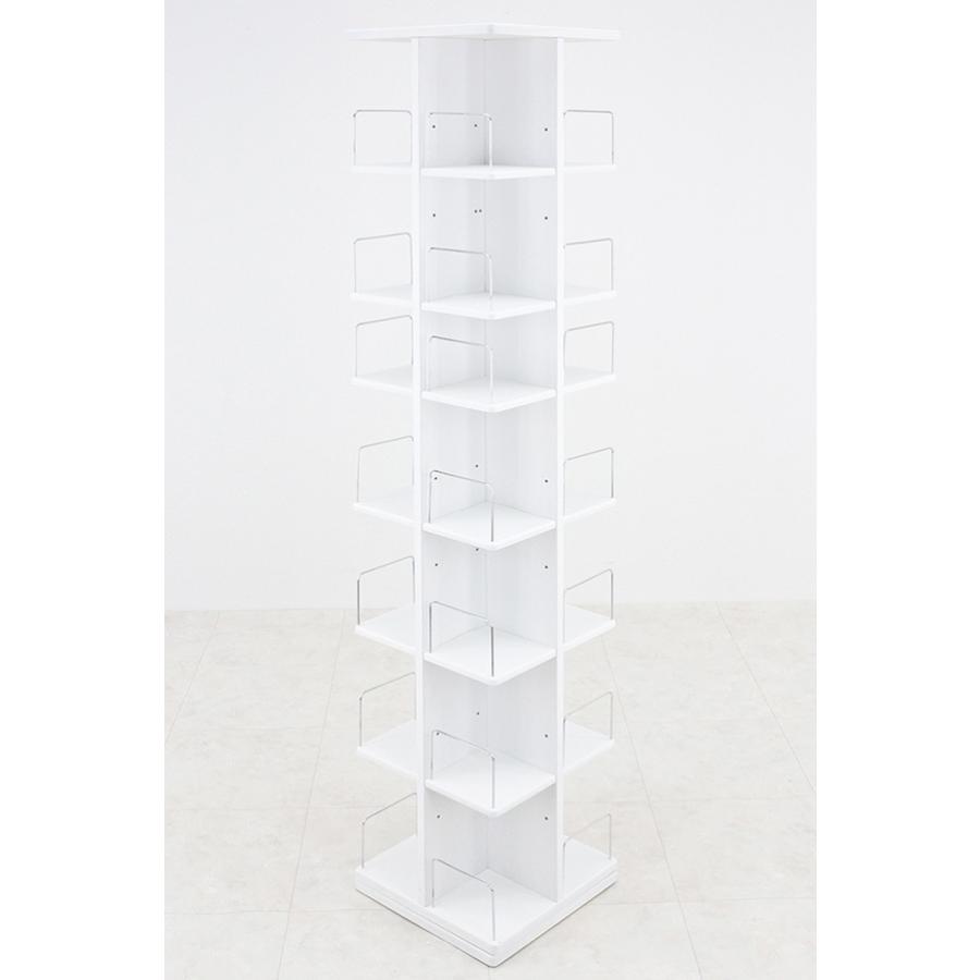 サカベ 回転式マルチタワーラック CD収納 DVD収納 本棚 大容量 BK/DBR