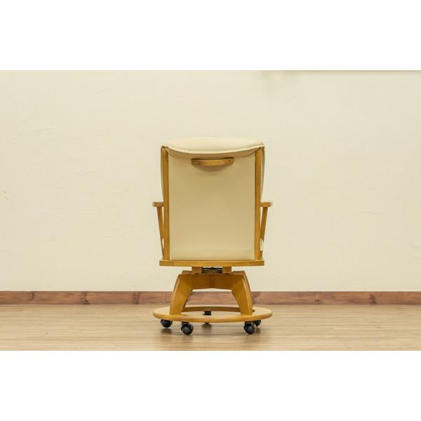 サカベ キャスター付き ダイニングチェア 回転式 チェア MEGAN DBR/NA