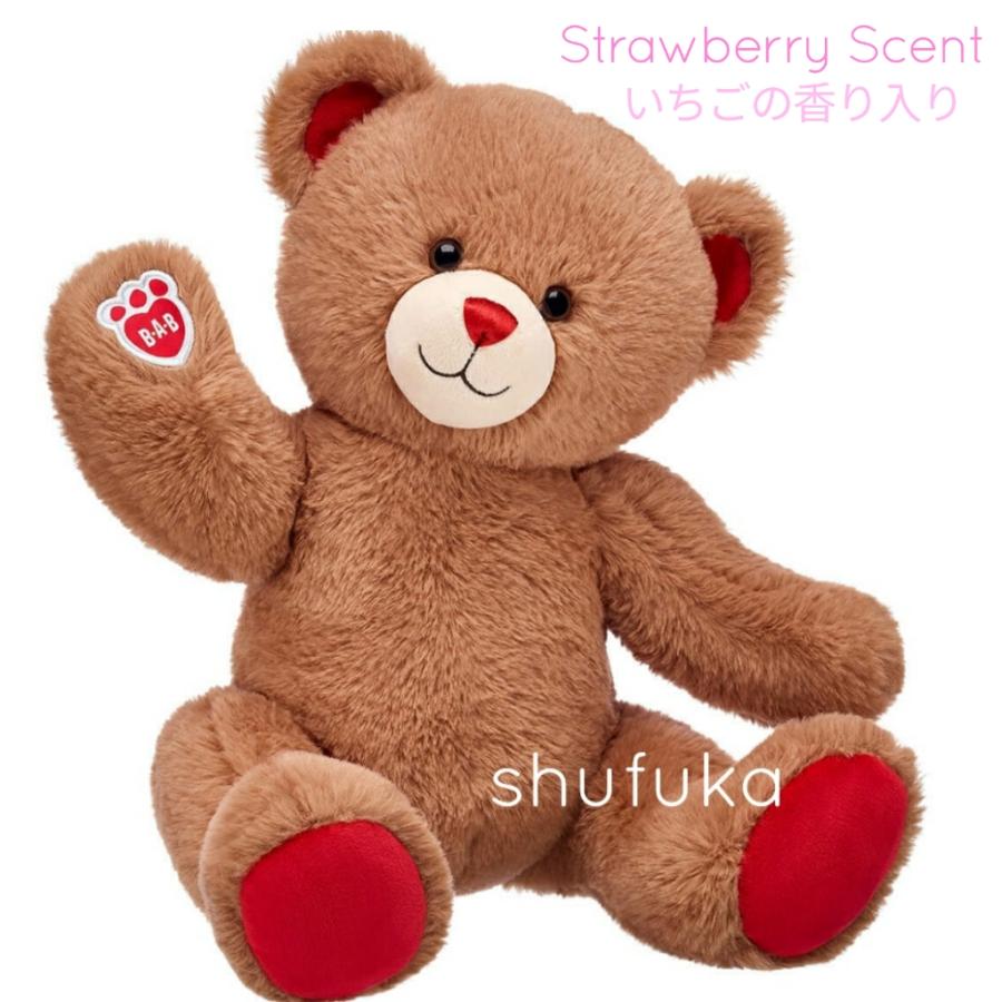 ビルドアベア イチゴの香り付き ぬいぐるみ 手足の動く テディベア