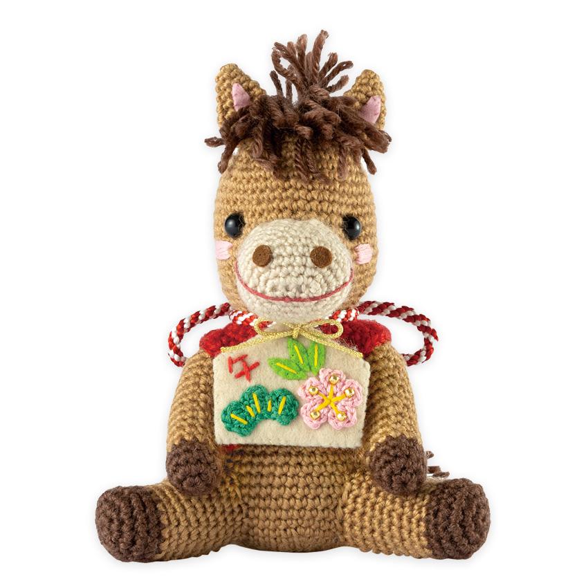 オリムパス 絵馬とお馬さん MK-99｜干支 あみぐるみ うま 午 午年