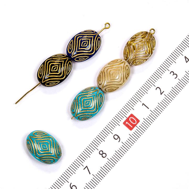 クラフトハートトーカイ ヴィンテージアクリル 楕円A 18×13mm 6ヶ