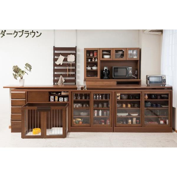 カウンター下収納 引き戸 ガラス扉 幅90 シンプルデザイン リビング