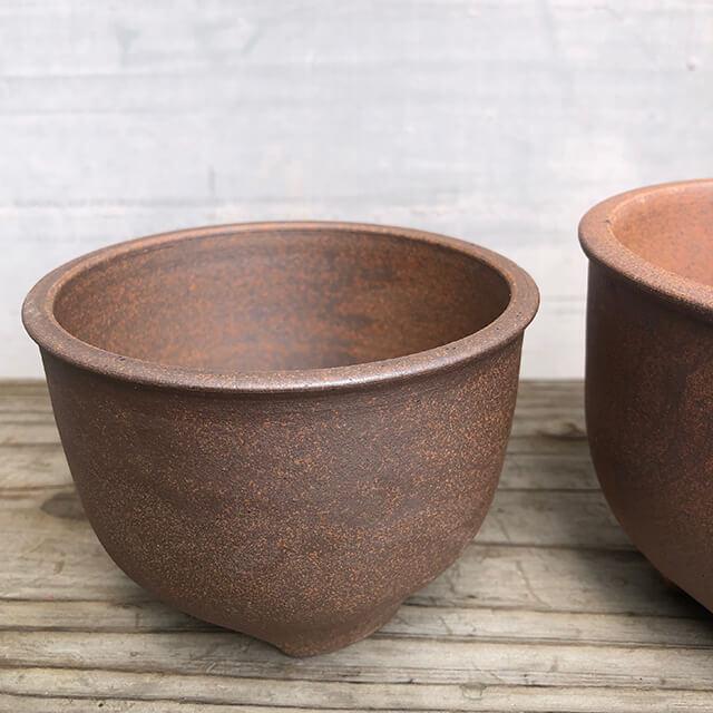 伝市鉢 コウロ型【素焼き】4号 植木鉢 陶器 丹波立杭焼 市野伝市窯