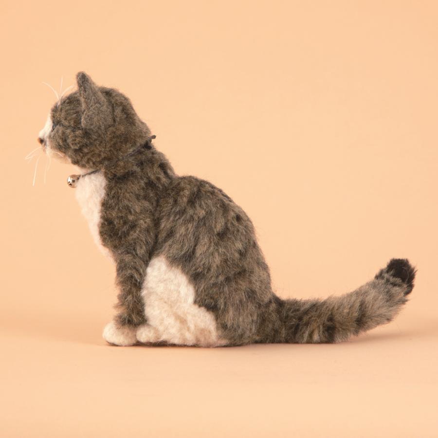 リアル猫 キジトラ 手作りキット 羊毛フェルト手芸 ねこ ぬいぐるみ