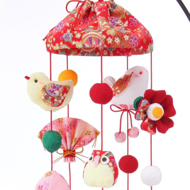 縁起物モチーフ 傘宝つるし雛5本飾り 赤 手作りキット ひな祭り