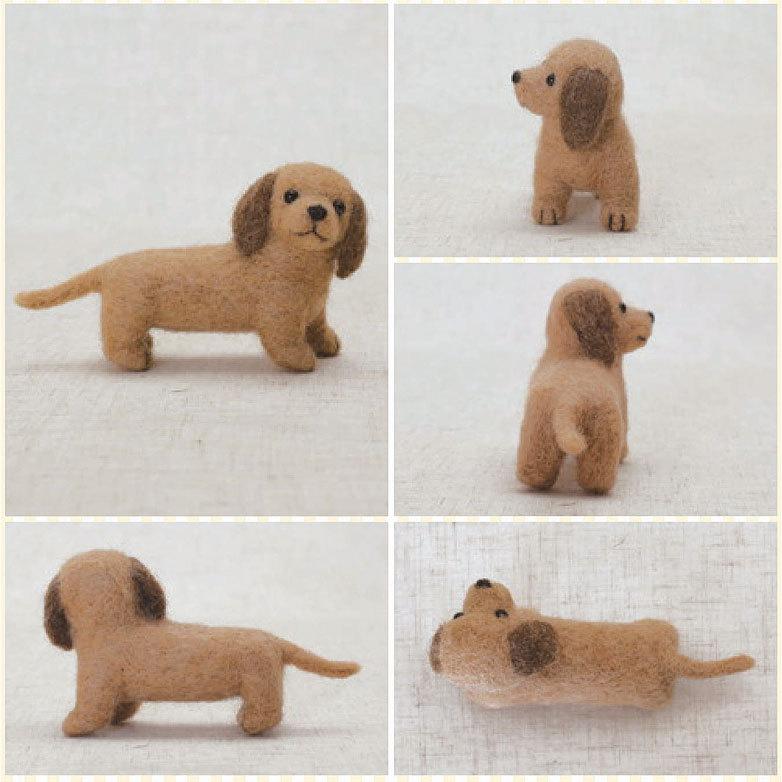 ミニチュアダックスフント 手作りキット 羊毛フェルト 犬 ぬいぐるみ
