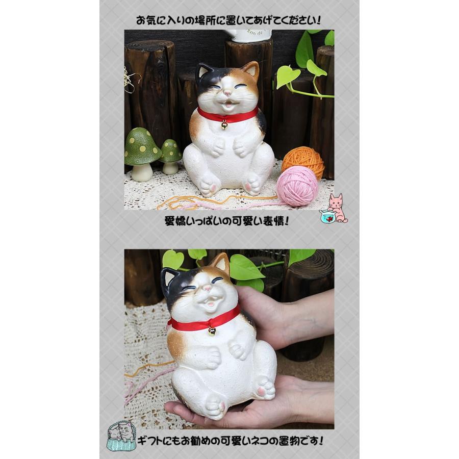 信楽焼 可愛い表情の猫おきもの ねこ 陶器ネコ ねこ置物 焼き物 ギフト