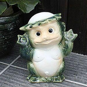 信楽焼 河童 オス ひょうきんな陶器カッパ 。可愛い表情のかっぱ ok