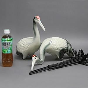 信楽焼 鶴の置物 縁起物の陶器つる 。長寿にご利益のあるツル ok-0048