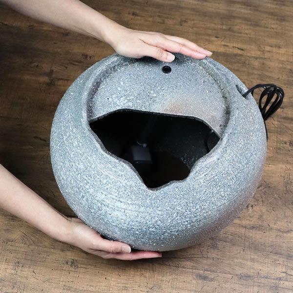 水琴屈 信楽焼 電動つくばい 陶器 ツクバイ 循環式つくばい 水流 す