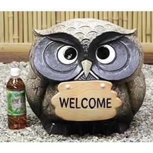 信楽焼 文字入れ 13号表札福多郎 ふくろう 幸せ 梟 ギフト お勧め 陶器