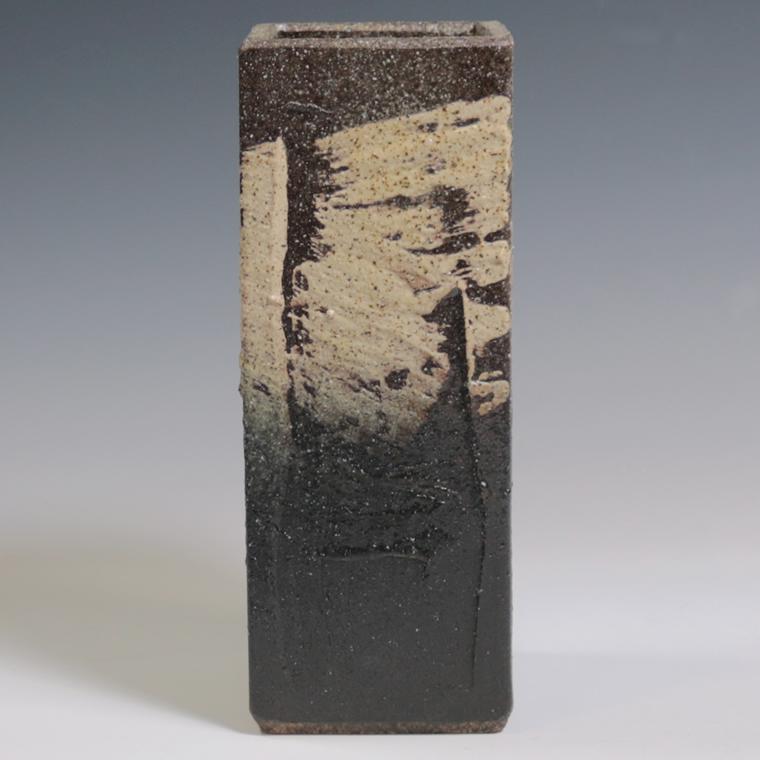 信楽焼 花瓶 花入れ おしゃれ 陶器 角型 四角 花器 インテリア 花びん